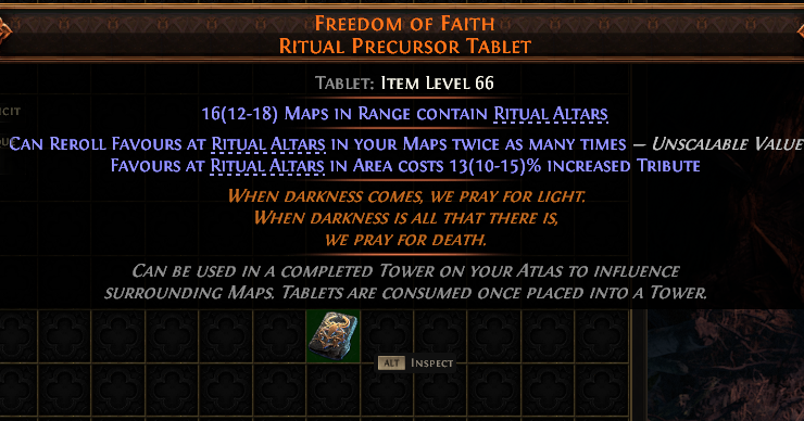 Freedom Of Faith Ritual Precursor Tablet#418539