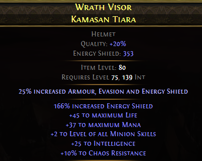 Wrath Visor Kamasan Tiara