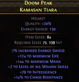 Doom Peak Kamasan Tiara