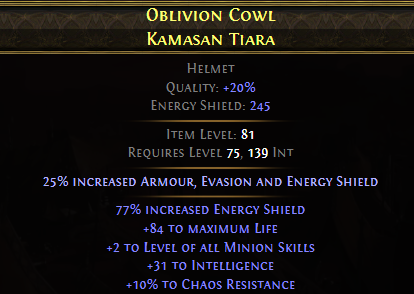 Oblivion Cowl Kamasan Tiara