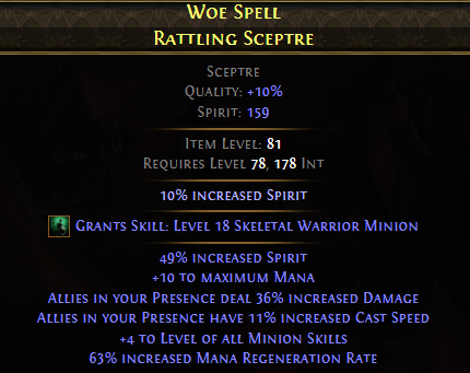 Woe Spell Rattling Sceptre