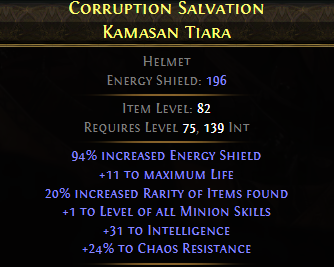 Corruption Salvation Kamasan Tiara