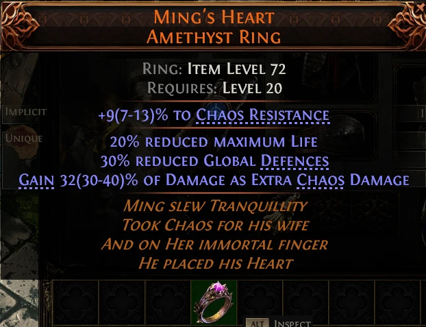MING'S HEARTAMETHYST RING
