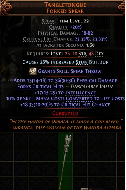 TANGLETONGUEFORKED SPEAR