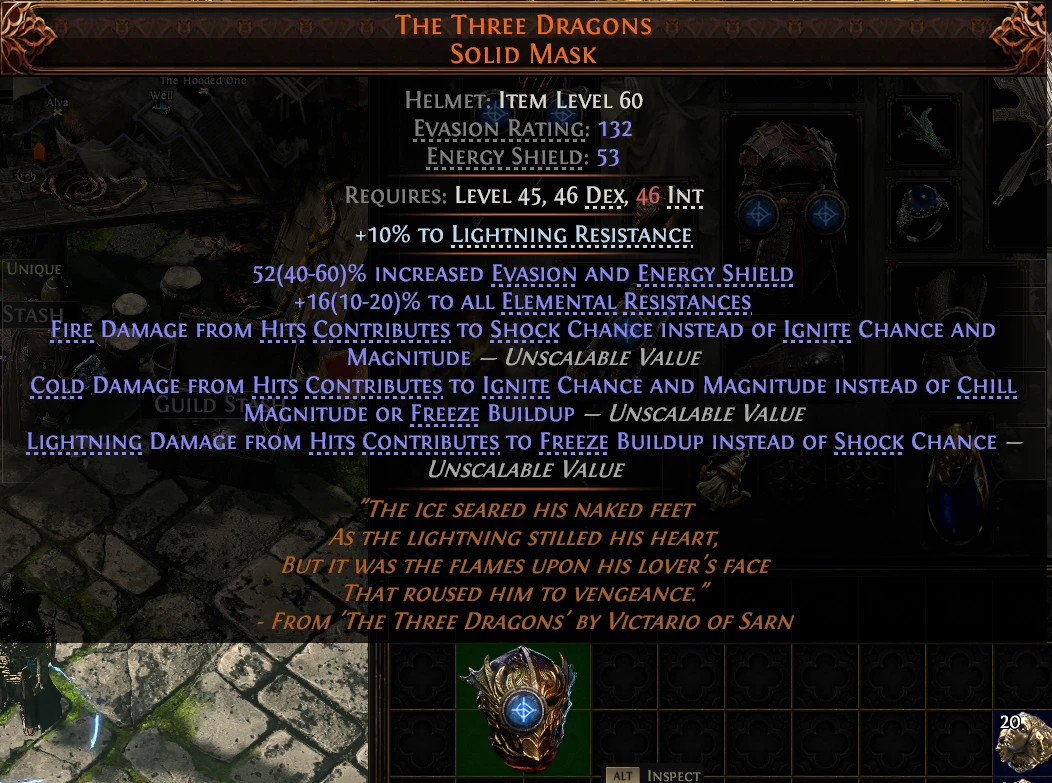 THE THREE DRAGONSSOLID MASKThe Hooded OneWellXAlva