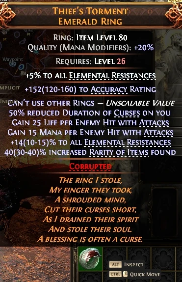 THIEF'S TORMENTEMERALD RINGenaX