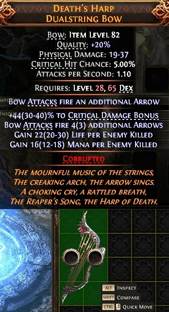 DEATH'S HARPDUALSTRING Bow