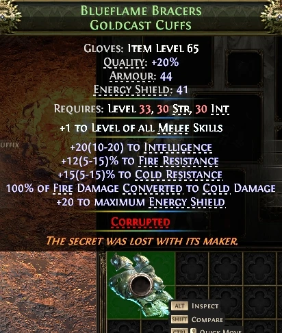 BLUEFLAME BRACERSGOLDCAST CUFFS