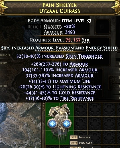 PAIN SHELTERUTZAAL CUIRASS