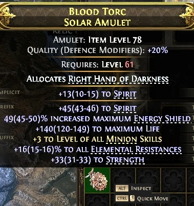 BLOOD TORCSOLAR AMULETNELIC