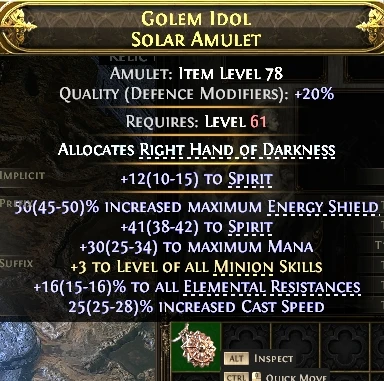 GOLEM DOLSOLAR AMULETRELIC