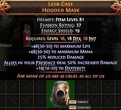 LEER CASTHOODED MASK