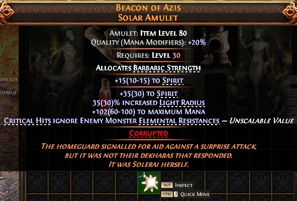 BEACON OF AZISSOLAR AMULET