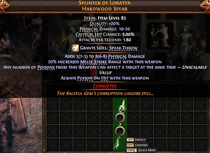 SPLINTER OF LORATTAHARDWOOD SPEAR