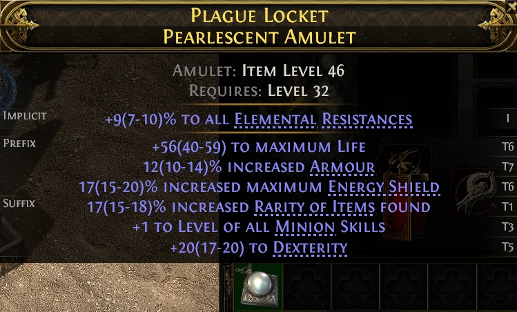 PLAGUE LOCKET PEARLESCENT AMULET