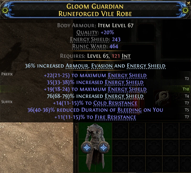 GLOOM GUARDIAN RUNEFORGED VILE ROBE