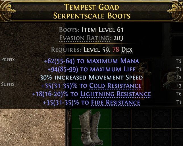 TEMPEST GOAD SERPENTSCALE BOOTS