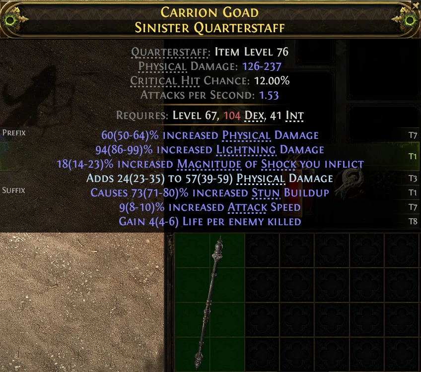 CARRION GOAD SINISTER QUARTERSTAFF