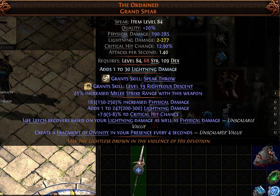 THE ORDAINED GRAND SPEAR waypomt