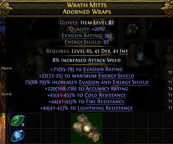 WRATH MITTS ADORNED WRAPS VA