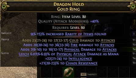DRAGON HOLD GOLD RING