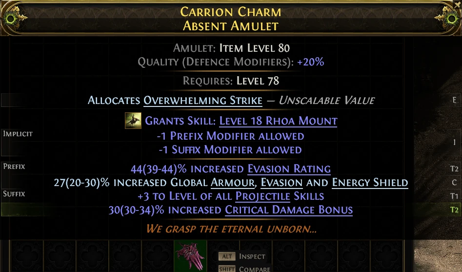 CARRION CHARM ABSENT AMULET