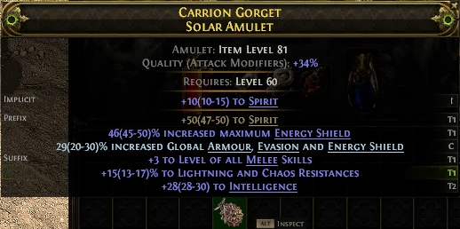 CARRION GORGET SOLAR AMULET