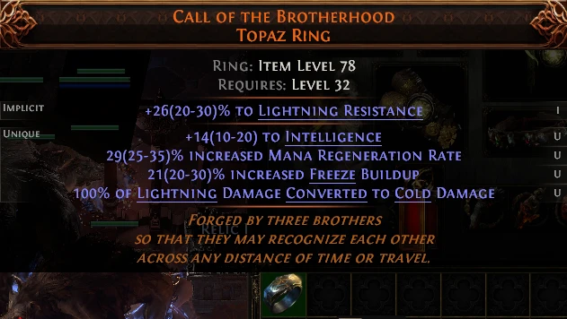CALL OF THE BROTHERHOOD TOPAZ RING