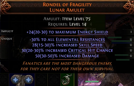 RONDEL OF FRAGILITY LUNAR AMULET