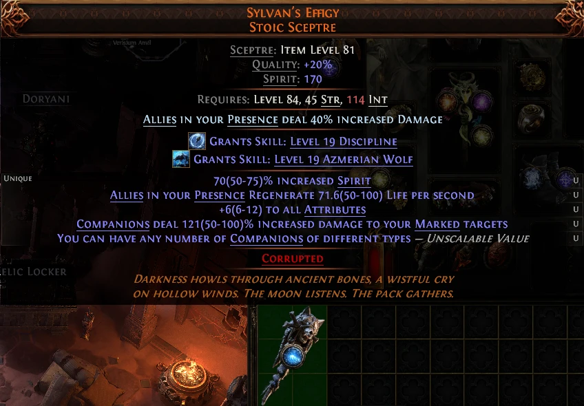 SYLVAN'S EFFIGY STOIC SCEPTRE Veristum Anvil
