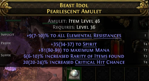 BEAST DOL PEARLESCENT AMULET