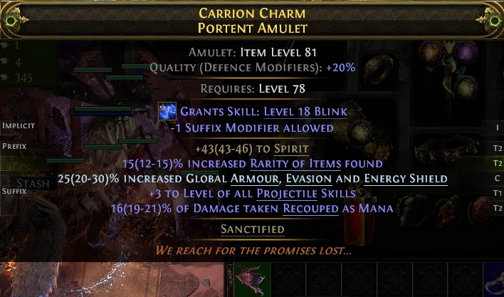 CARRION CHARM PORTENT AMULET 1