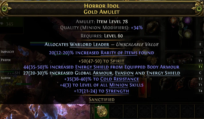 HORROR IDOL GOLD AMULET 4