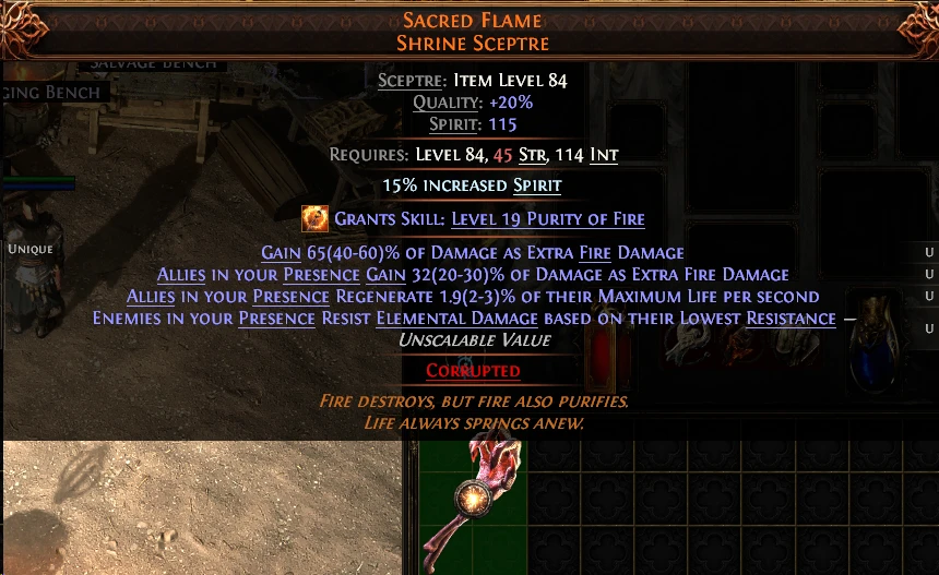 SACRED FLAME SHRINE SCEPTRE JALVAGE DENCH