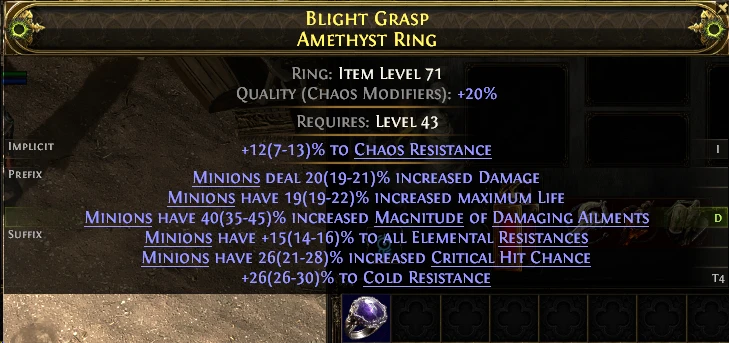 BLIGHT GRASP AMETHYST RING