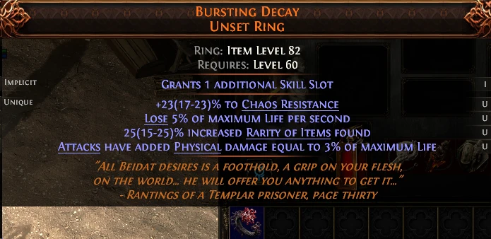 BURSTING DECAY UNSET RING