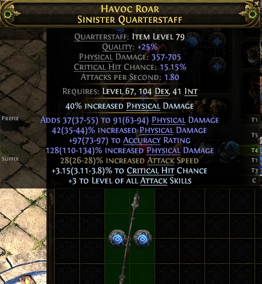 HAVOC ROAR SINISTER QUARTERSTAFF
