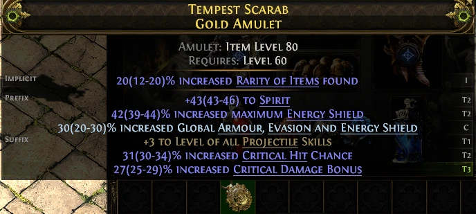 TEMPEST SCARAB GOLD AMULET