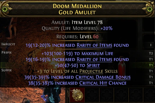 DOOM MEDALLION GOLD AMULET