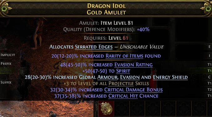 DRAGON IDOL GOLD AMULET