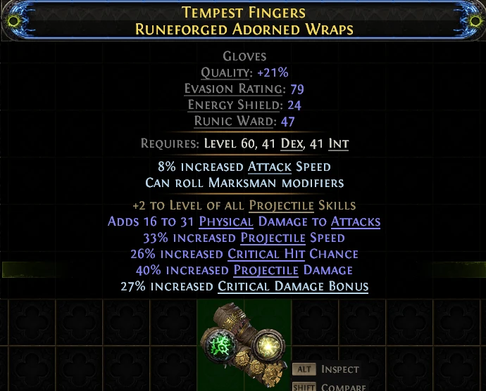 TEMPEST FINGERSRUNEFORGED ADORNED WRAPS