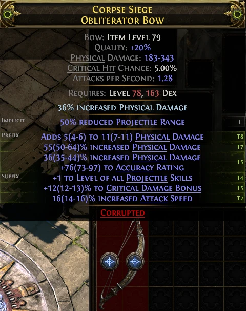 CORPSE SIEGE OBLITERATOR Bow