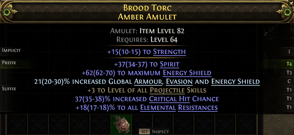BROOD TORC AMBER AMULET