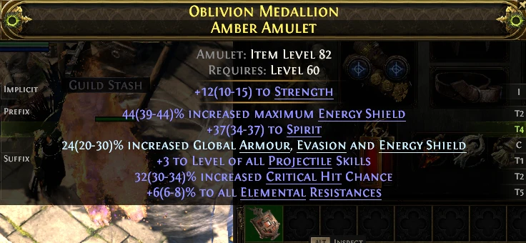 OBLIVION MEDALLION AMBER AMULET