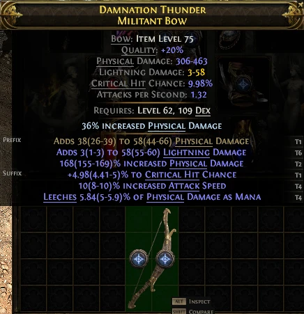 DAMNATION THUNDER MILITANT Bow