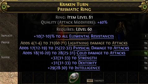 KRAKEN TURN PRISMATIC RING