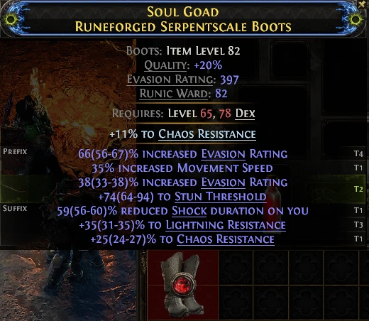 SOUL GOAD RUNEFORGED SERPENTSCALE BOOTS