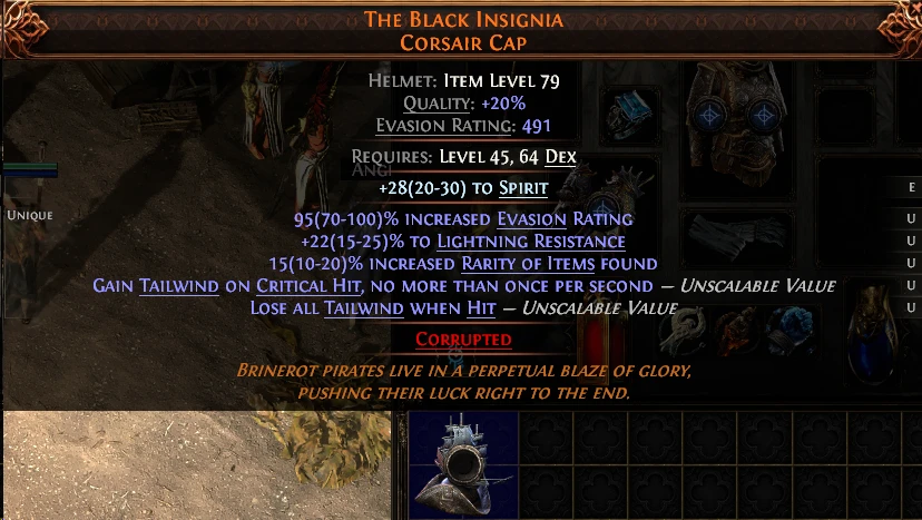 THE BLACK INSIGNIA CORSAIR CAP