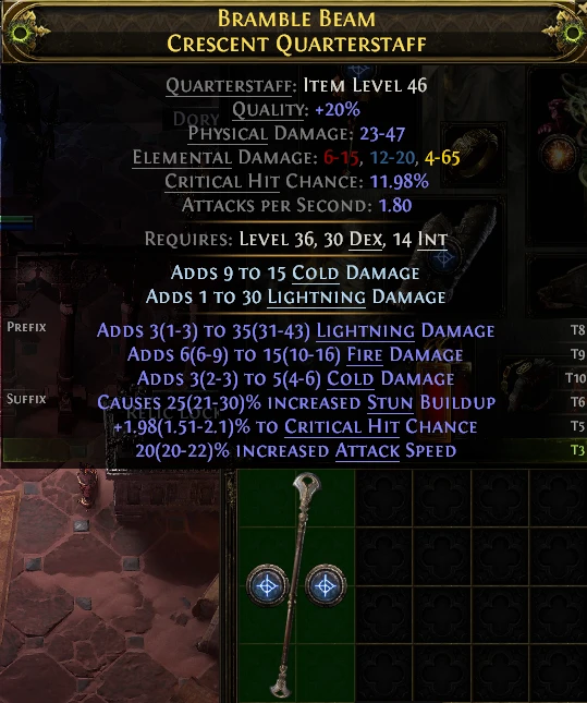 BRAMBLE BEAM CRESCENT QUARTERSTAFF