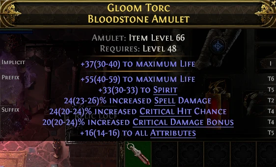 GLOOM TORC BLOODSTONE AMULET